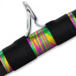 Create unique patterns by applying varying tension to the thread while wrapping your rod