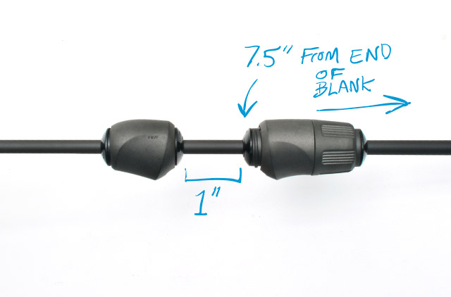 Make sure to space the reel seat sections 1 inch apart to hold your reel right