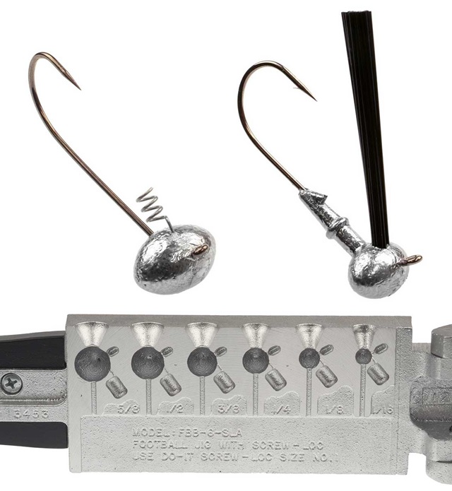 Do-It Football Jig Molds Include Screw-Loc and Weed Guard Options